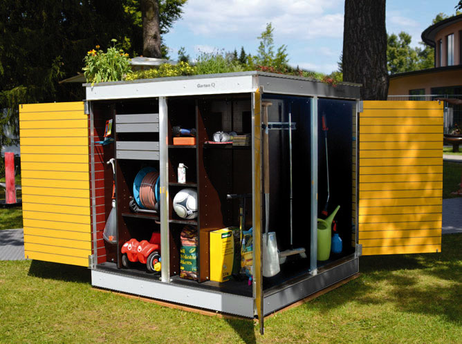 Moderne Designer Gartenhäuser Ordnung im Gartenhaus